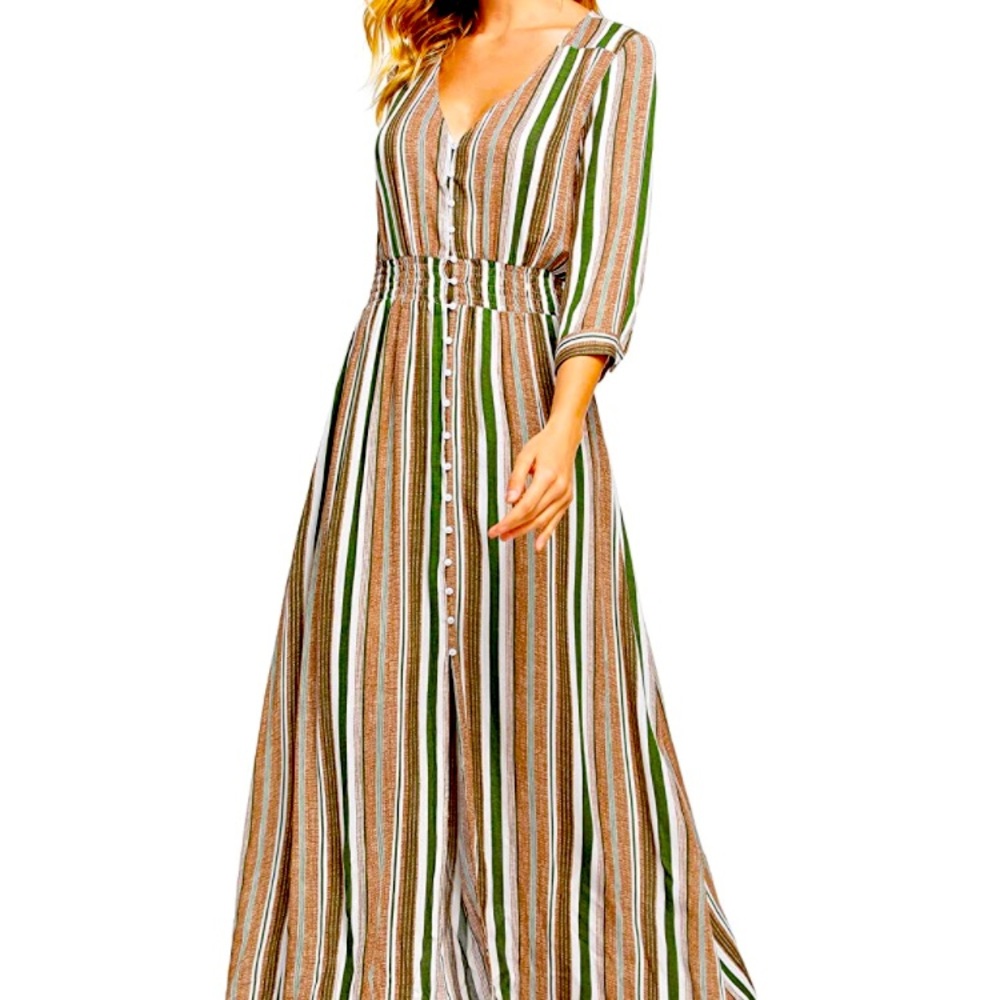 Striped Button Down Maxi